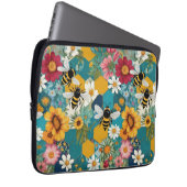 Bienen und Blumen Biene Blumenmuster Laptopschutzhülle (Vorne Rechts)