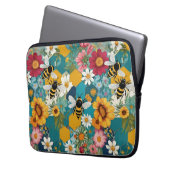 Bienen und Blumen Biene Blumenmuster Laptopschutzhülle (Vorderseite Links)