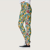 Bienen und Blumen Biene Blumenmuster Leggings (Links)