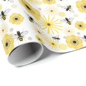 Bienen-und Blumen-Muster-Verpackungs-Papier Geschenkpapier (Rolleneckpunkt)