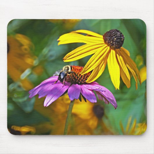 Bienen und Blüten Mousepad (Vorne)