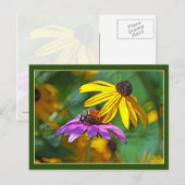 Bienen und Blüten Postkarte (Vorne/Hinten)