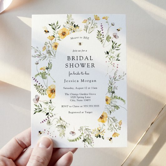 Bienen und Brautparty der delikaten Wildblume Einladung
