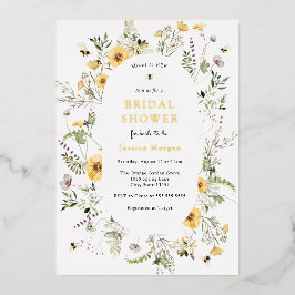 Bienen und Brautparty der delikaten Wildblume Folieneinladung