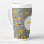 Bienen und Buttercups auf Grau Milchtasse (Linke Ecke)