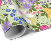 Bienen und Buttercups Geschenkpapier (Rolleneckpunkt)