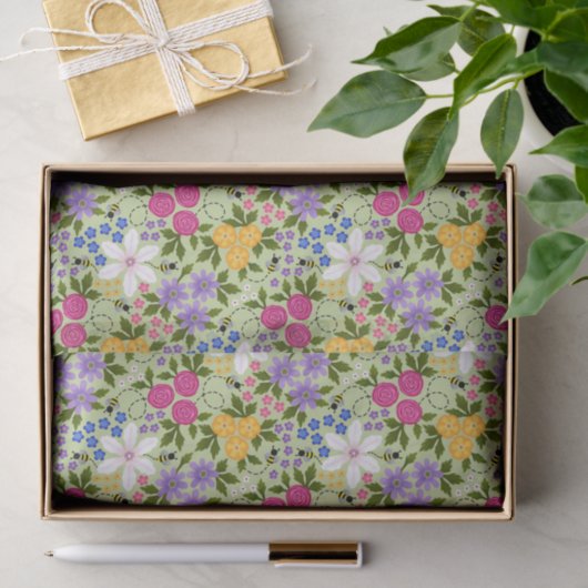 Bienen und Buttercups Seidenpapier (Geschenk)