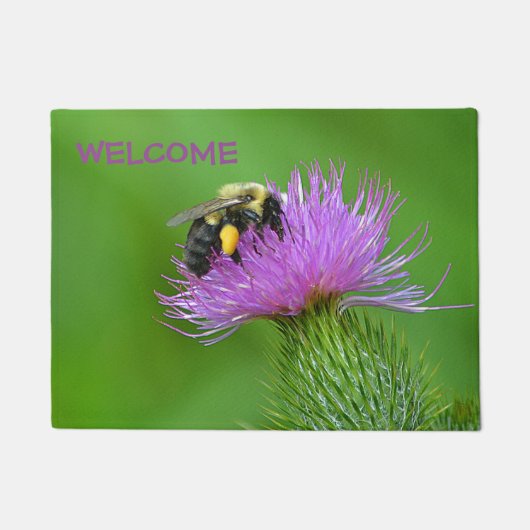 Bienen-und Distel-willkommene Fußmatte (Vorderseite)