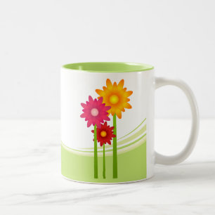 Bienen-und Gänseblümchen-Blumen-Garten Zweifarbige Tasse