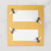 Bienen und gelbe Honigwaben Platzkarte (Außenseite Aufgefaltet)