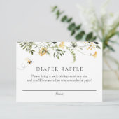 Bienen und gelbe Wildblumen Windelreifenverpackung Einladung (Stehend Vorderseite)