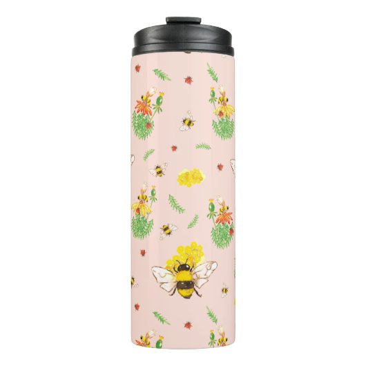 Bienen und Glückskäfer Thermosbecher (Vorderseite)