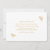 Bienen und goldenes Honigwabenmuster Hochzeit 2 Einladung (Vorderseite)