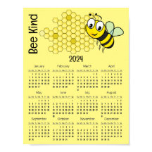 Bienen und Honeycomb 2024 Kalenderposter