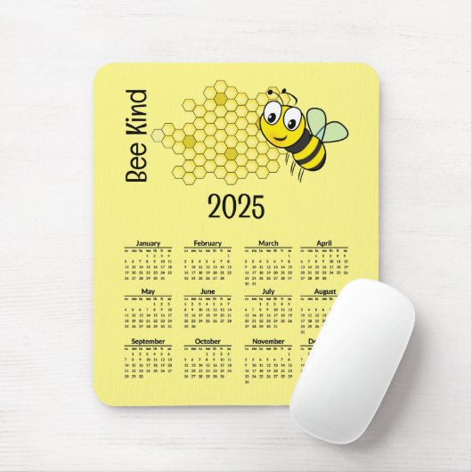 Bienen und Honeycomb - Kalender 2025 Mousepad (Mit Mouse)