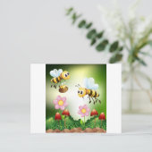 Bienen und Honig Postkarte (Stehend Vorderseite)