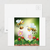 Bienen und Honig Postkarte (Vorne/Hinten)
