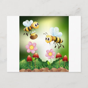 Bienen und Honig Postkarte