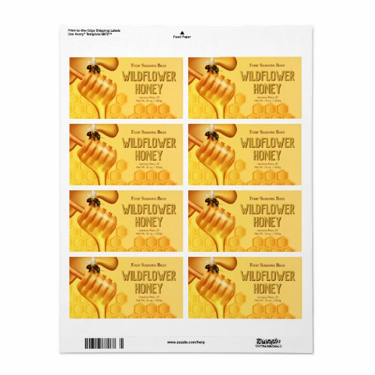 Bienen- und Honigtaube-Gelbe goldene Produktkennze (Vorne)