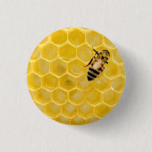 Bienen und Honigwabe Button (Vorderseite)