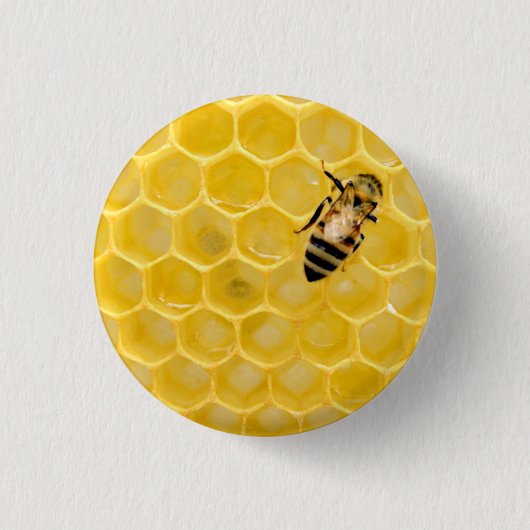 Bienen und Honigwabe Button (Vorderseite)
