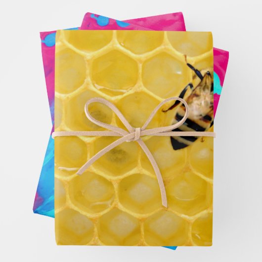 Bienen und Honigwabe Geschenkpapier Set (Beispiel)