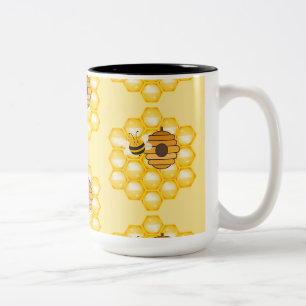 Bienen und Honigwabe Zweifarbige Tasse