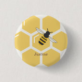 Bienen und Honigwaben Button (Vorderseite)