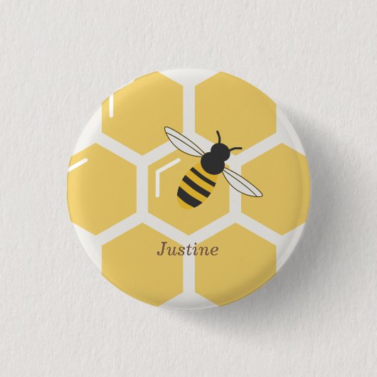 Bienen und Honigwaben Button (Vorderseite)