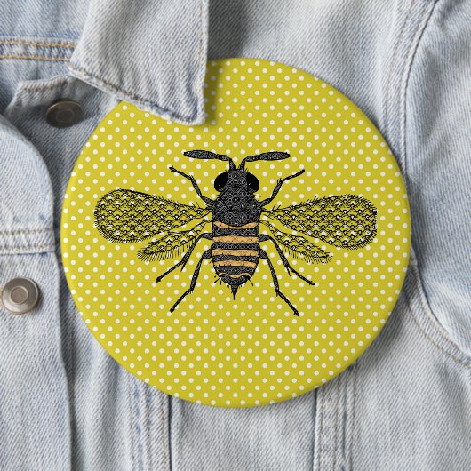Bienen und Honigwaben - die Bienen Gerettet Button (Beispiel)