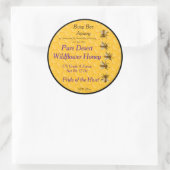 Bienen und Honigwaben mit schwarzem Hintergrund Runder Aufkleber (Tasche)