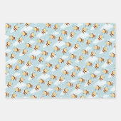 Bienen- und Honigwaschpapier Set mit 3 Niedlichen Geschenkpapier Set (Vorderseite 2)