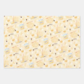 Bienen- und Honigwaschpapier Set mit 3 Niedlichen Geschenkpapier Set (Vorderseite)