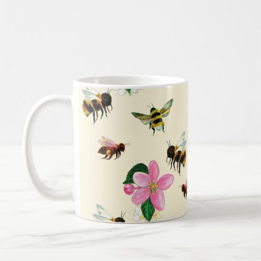 Bienen und Hummel Kaffeetasse (Links)