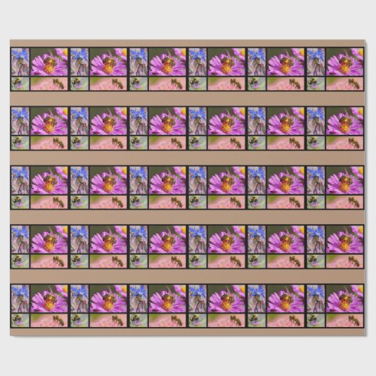 Bienen und Hummelmosaike Geschenkpapier (Flach)