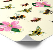 Bienen und Hummeln und Obstblüten Poster (Ecke)