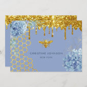 Bienen und Hydrangea-Blume Einladung (Vorne/Hinten)