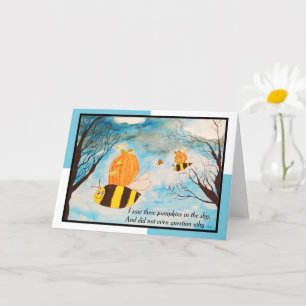 Bienen und Jack O Lanterns Halloween-Karte Karte