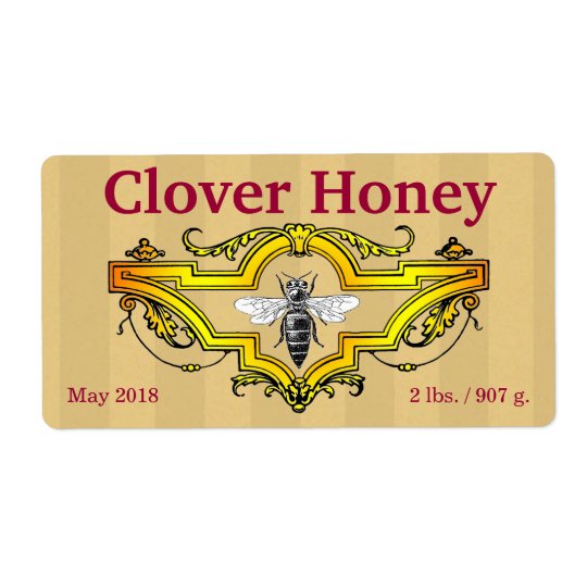 Bienen-und Klee-personalisiertes Honig-Glas