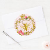 Bienen und Kronkönigliche Siegel Runder Aufkleber (Umschlag)