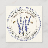 Bienen und Lavendel Honey Ivory Business Card Quadratische Visitenkarte (Vorderseite)