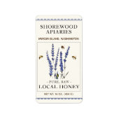 Bienen und Lavender Mini Honey Label Adressaufkleber (Vorne)