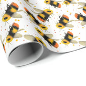 Bienen und Polka Dots Geschenkpapier (Rolleneckpunkt)