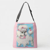 Bienen- und Poodle-Welpendruck Tragetaschen Mit Langen Trägern (Rückseite)