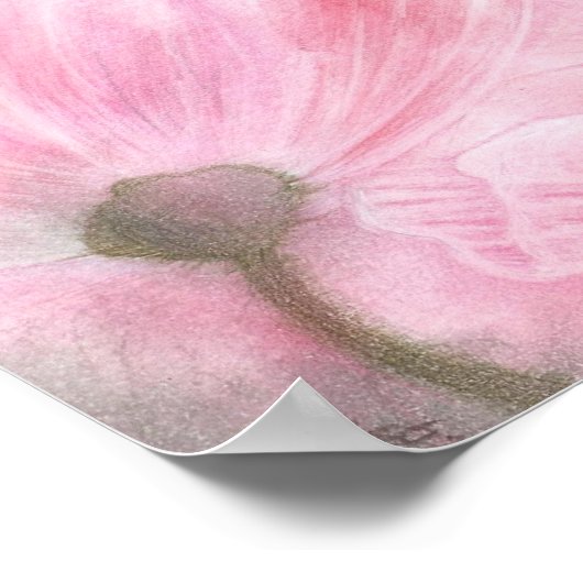 Bienen und Rosa Blume Farbige Bleistift Kinderzimm Poster (Ecke)