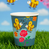 Bienen und Rose Blumengarten Pappbecher