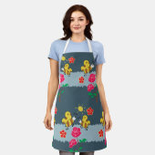 Bienen und Rose Blumengarten Schürze (Getragen)