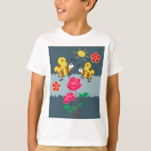 Bienen und Rose Blumengarten T-Shirt (Vorderseite)