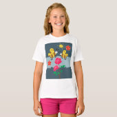 Bienen und Rose Blumengarten T-Shirt (Vorne ganz)