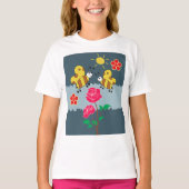 Bienen und Rose Blumengarten T-Shirt (Vorderseite)
